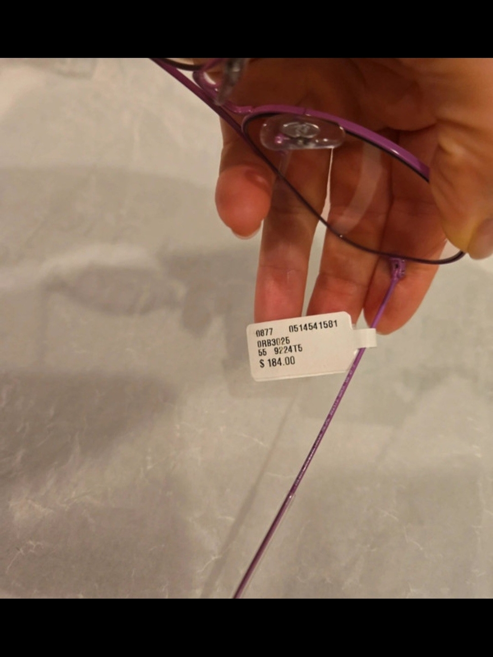 Ray -Ban Purple Aviator Sunglasses with Light Tinted Lenses - Picture 3 of 5
